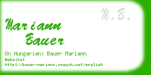 mariann bauer business card